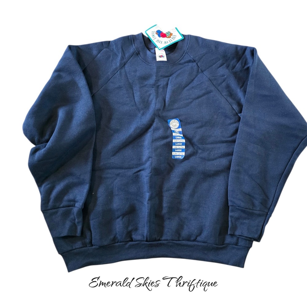 Vintage 1992 women's blue crewneck fruit of the loom sweatshirt, NWT.  Large